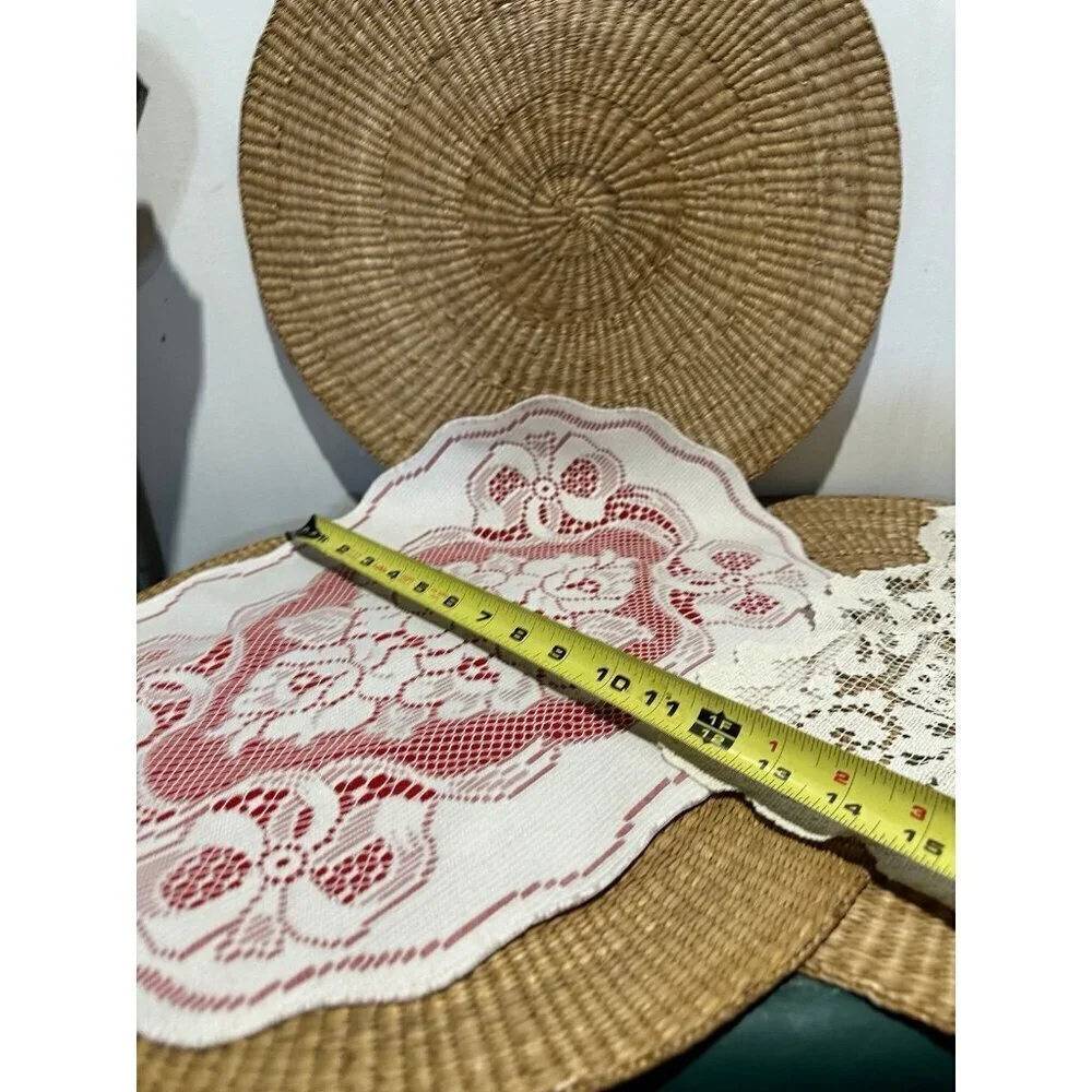 Vintage 2 piece white lace fabrics
